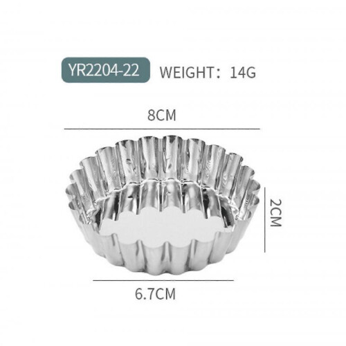 (8*6.7*2cm) 30pcs Cupcake Mold, Stainless Steel Mini Egg Tart Mold 1