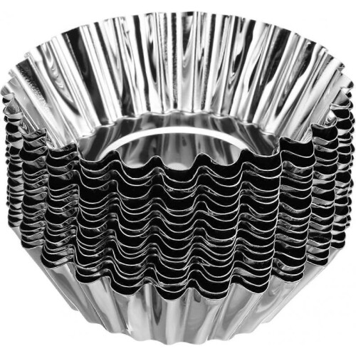 (8*6.7*2cm) 30pcs Cupcake Mold, Stainless Steel Mini Egg Tart Mold