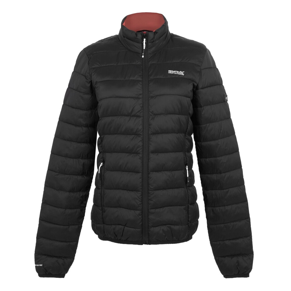 (10 UK, Black/Mineral Red) Regatta Womens/Ladies Marizion Quilted Jacket