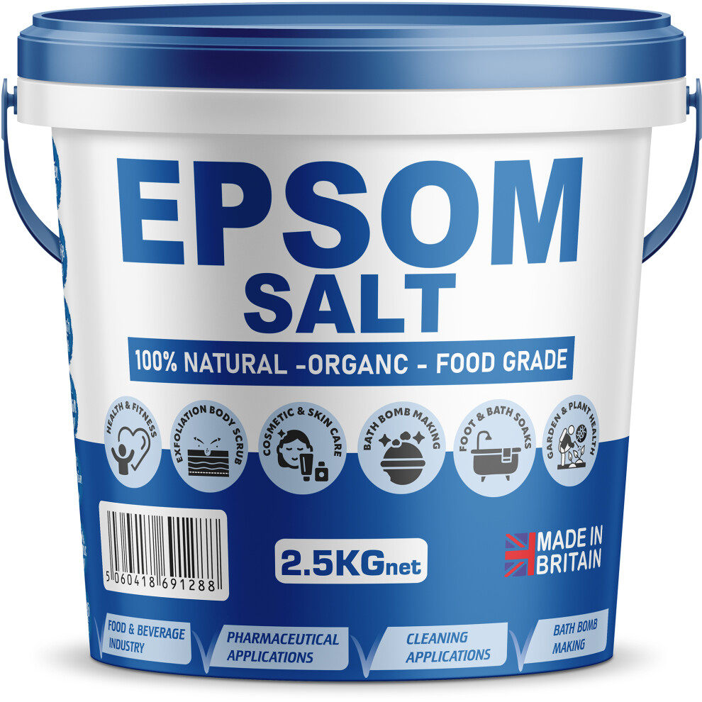 1Ne Nutrition (2.5Kg) Epsom Salt Bucket Organic Magnesium Sulphate 1Ne