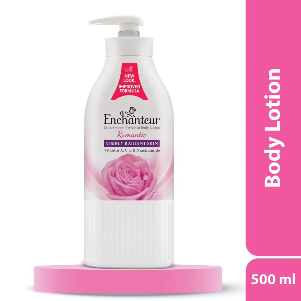 Enchanteur Satin Smooth Perfumed Body Lotion Romantic 500ml | Radiant & Glowing Skin | Face Moisturizer