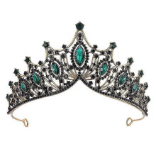 (Golden green) Vintage Crystal Party Tiara, Elegant Crown for Girls' Events