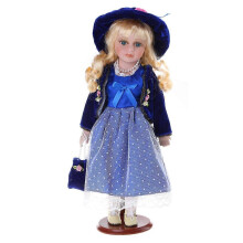 (As show, One size) Porcelain Female Doll Victorian Reborns Doll Rural Table Ornaments Home Decors