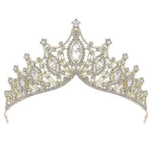 (gold) Vintage Crystal Party Tiara, Elegant Crown for Girls' Events