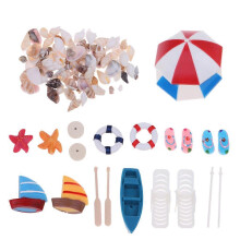 (As show, One size) Beach for Sun Umbrella for Shell Kits Miniature Landscape Fairy 1/12 Dollhouse G