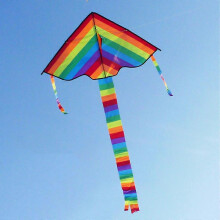 (As show, One size) Kids Outdoor Rainbow Kite Appliance Entertainment Set Toys Playground Games