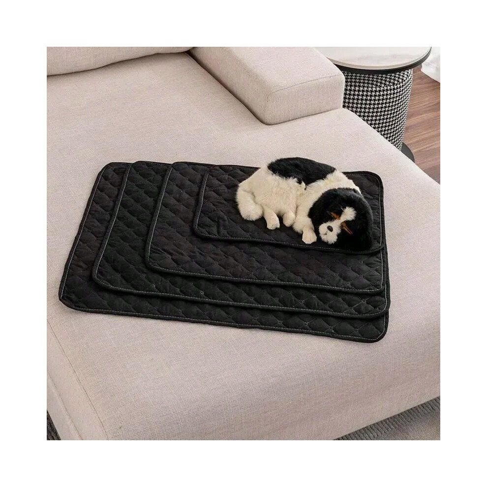 (Black, 70cm-100cm) Pet Bed Mat Reusable Dog Diaper Cover Washable Sofa Cover Furniture Protector Blanket for Pets Cat Car Seat Cover