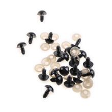 (As show, One size) 20pcs 6-20mm Black Plastic Safety Eyes For Teddy Bear/Dolls/Toy Animal/Felting