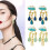 (Deep blue, One size) Water Drop Earrings Cute Cloud Rain Earring Personality Temperament Earring 3