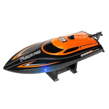 (Orange, One size) Electric Racing Boat RC Speedboat Model Yacht Pool Toy Children Birthday Gift