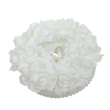 (2, One size) Pillow Wedding Ring Cushion Wedding Rose Flower Basket for Anniversary Decor