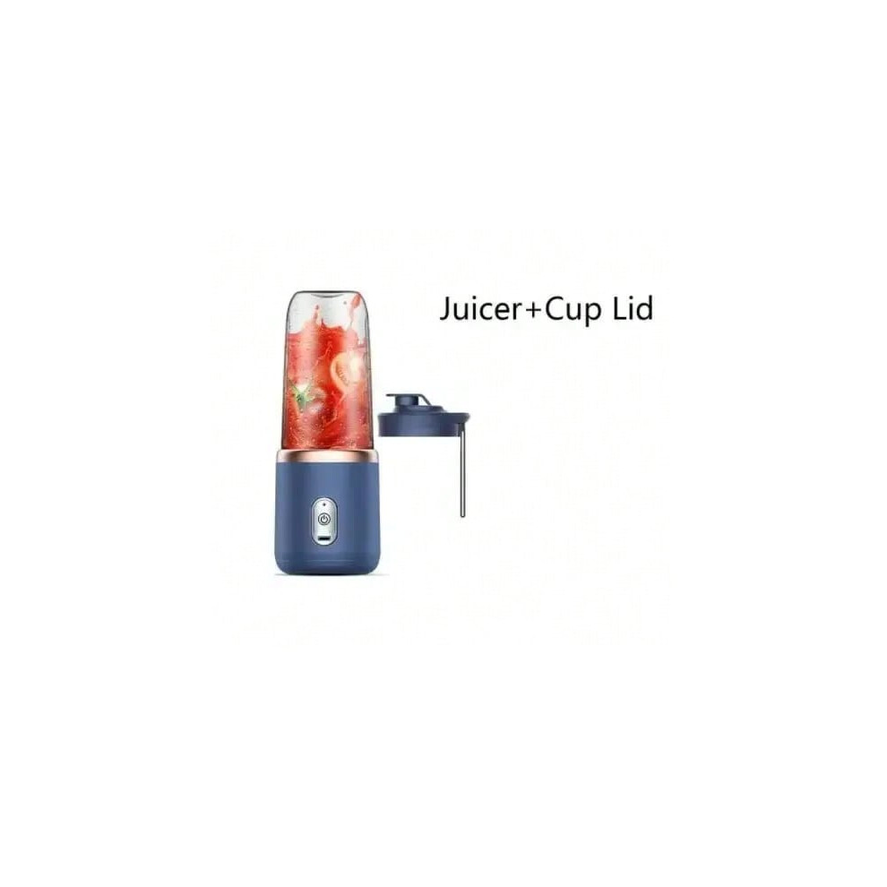(Blue 1Cup) Portable Juicer Blender 400ml Electric Fruit Juicer USB Charging Lemon Orange Fruit Juicing Cup Smoothie Blender Machine 2cups