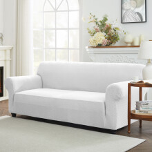 (3-Seater, Silver) Elastic Furniture Cover for Sofa & Couch