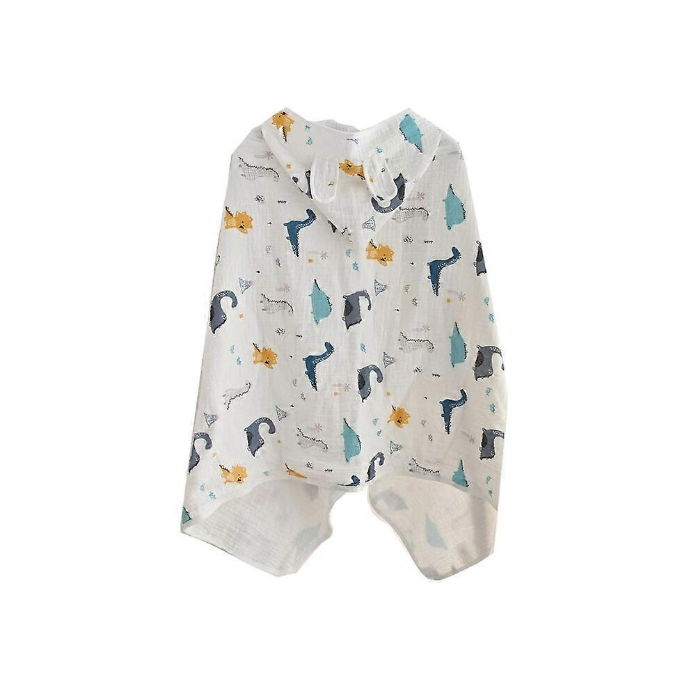 (As Show, One Size) Baby Kids Hooded Bath Towel Cape Cartoon Print Bathrobe Wrap Blanket Soft Cotton Furtalk