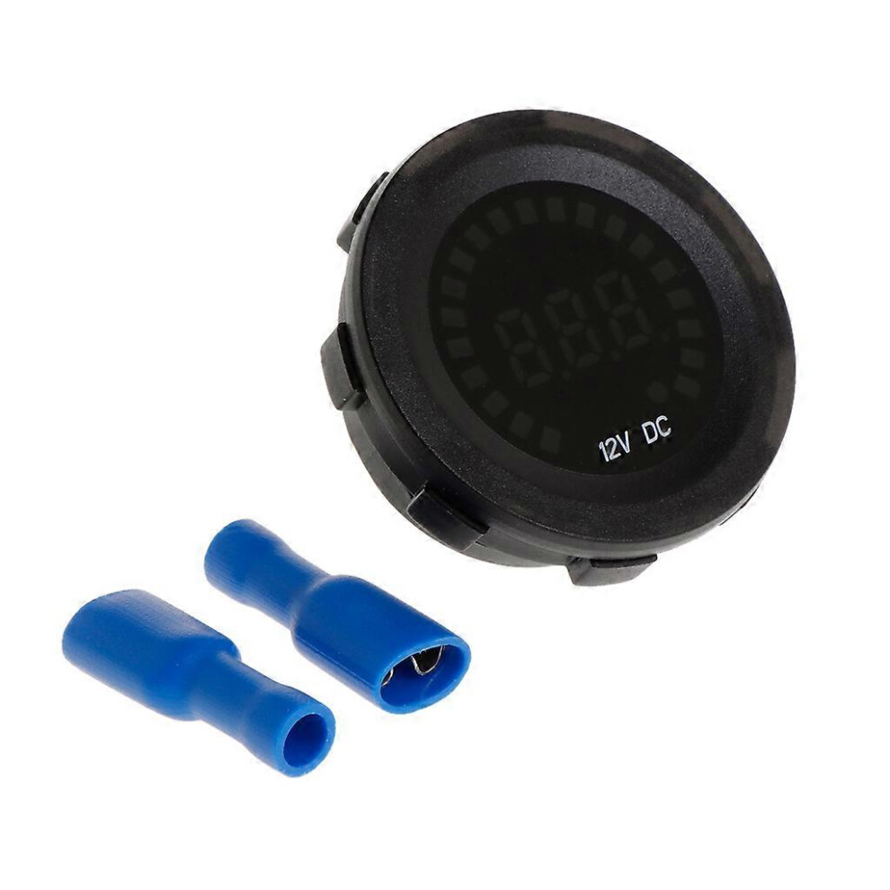 (As Show, One Size) Voltage Gauges Round Panel Car Voltmeter Battery Tester For Boat Marine Car Blue 5022093322338