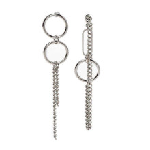 (As show, One size) Asymmetric Long Earrings Tassel Chain Pin Drop Earrings Gift for Mother's Day