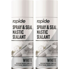 2 x 300mlSpray & Seal Leak Stop Roof Gutter Pipes Windows White Mastic