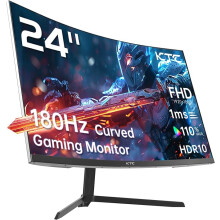 KTC 24 Inch Curved Monitor, FHD 1080P@180Hz Gaming Monior with 1500R VA Panel Compatible with Desktop, Laptop, PS5, Xbox