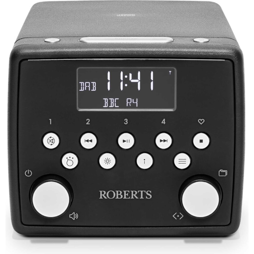 Roberts Radio SOUND49 FM/DAB/DAB+ Digital Clock Radio with Bluetooth & CD Player - Black