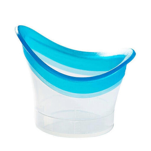 (Blue, One size) Pack/10Pieces Reusable Eye Bath Cups Cleaning Tool with Measuring Scale 10ml 2