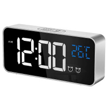 (silver, One size) Large Digital Alarm Clock For Visually Impaired - Big Electric Clock For Bedroom, Jumbo Number Display, Fully Dimmable Brightness Dimmer, Usb Ports