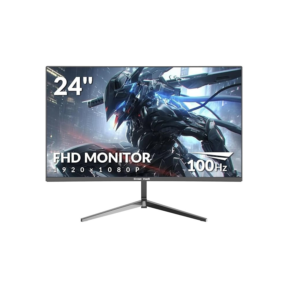 Great Voell 24 Inch Curved Monitor 16:9 Aspect Ratio 100Hz Fhd Led Display 99% Srgb - Thin Bezel Design - Eye-Care Technology - Hdmi Vga Connectivity 1234598767840