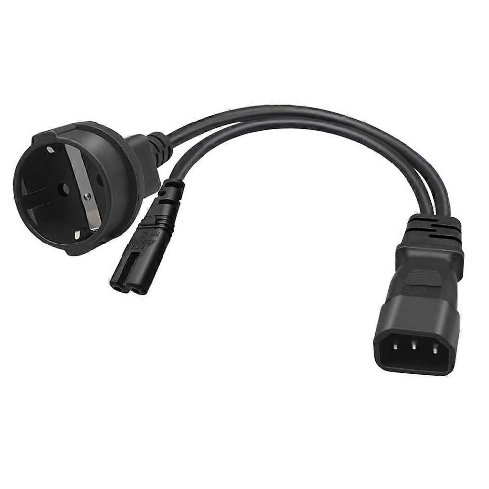 (As Show, One Size) 1Ft Iec C14 To C7+Eu4.8mm Power Cable C14 Male To C7 + Eu4.8mm Female Y Splitter 5021564566752