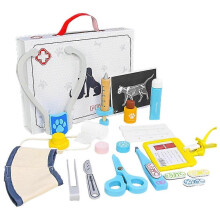 (As show, One size) Pet Veterinarian Suitcase Toy Vet Clinic and Doctor Kit for Kids Ages 3-6