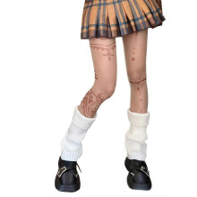 (As show, One size) Women Vintage Tattooing Print Stockings Pantyhose Gothic Patterned Sheer Tights