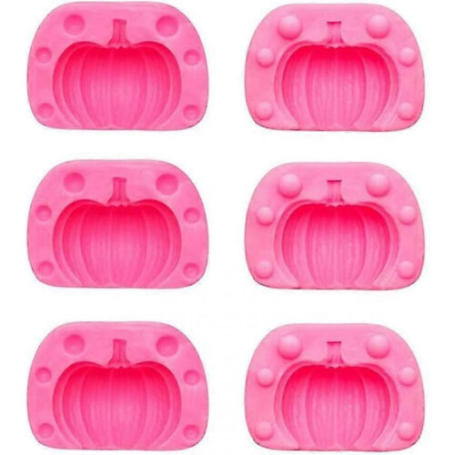 Halloween Mini 3d Silicone Pumpkin Mold Easy Release Mold (pink) 3 Pieces