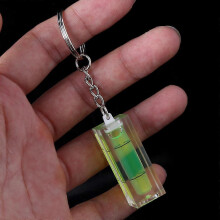 (As show, One size) Mini Square Spirit Level for Key Ring for Key Chain Tool Gadget For Photo Wall H