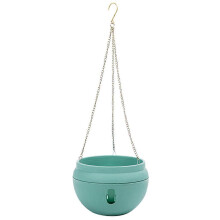 (As show, One size) Bowl-Shaped Plastic Flower Pot Garden Self Watering Hook Hanging Planter Water Storage Release Plant Holder Basket