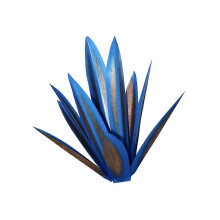 (M, Blue) Simulation Art Agave Plant Ornaments DIY Rustic Metal Sculpture for Outdoor Patio Yard Garden Decoration Stakes Lawn Statue Home Decor