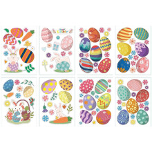 (As show, One size) 16/24 Pcs Easter Stickers Egg Bunny Chick Decals Decorative for Children Student