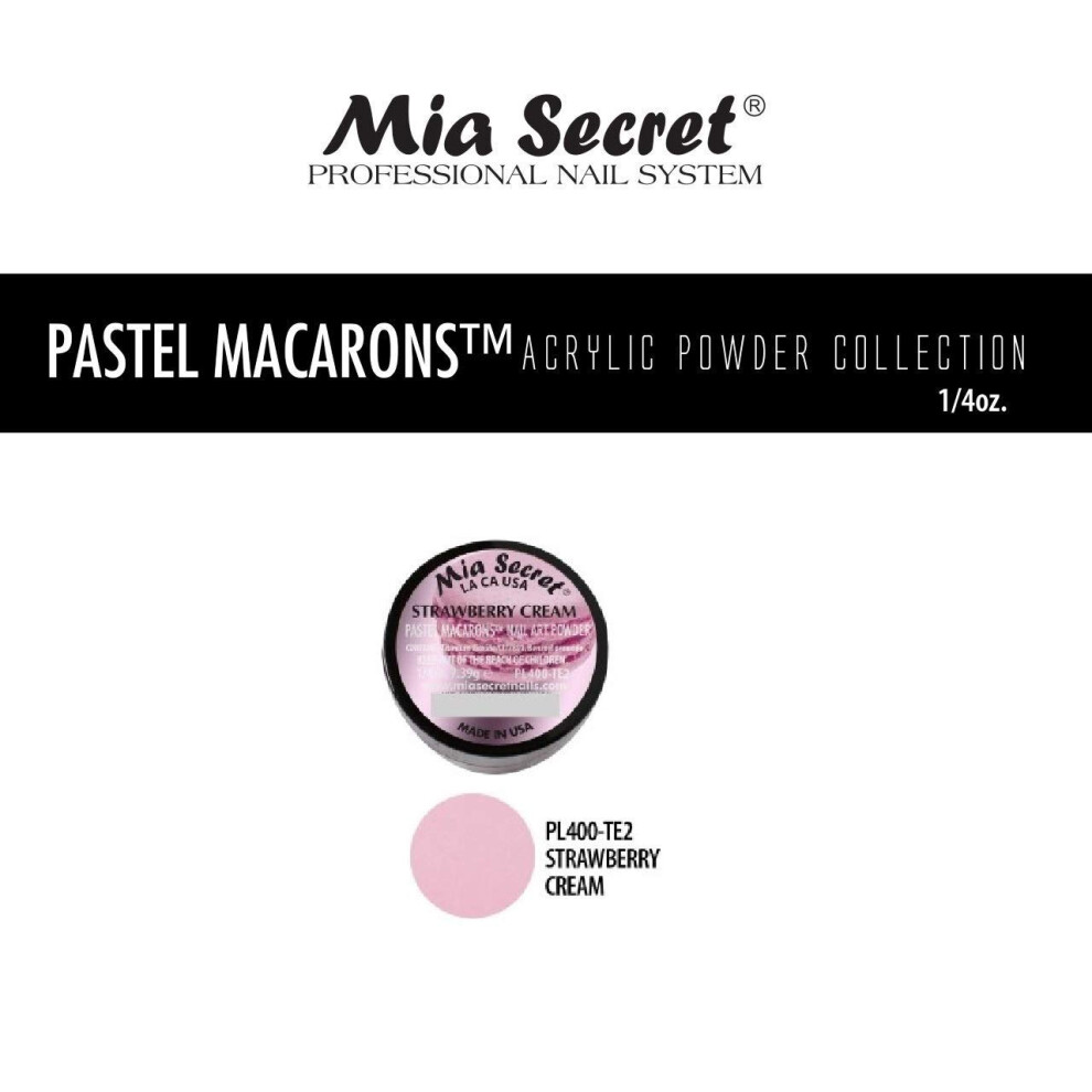 Mia Secret Cream Acrylic Powder - Pastel Macarons - Single Jar - Pick Your Color - 2018 Collection! (Strawberry )