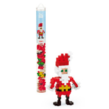 PLUS PLUS 3D-puzzelbouwsteenset 70 in elkaar grijpende mini-stukken Leuke vakantie-activiteiten voor kinderen - Kerstman Mini Maker Tube