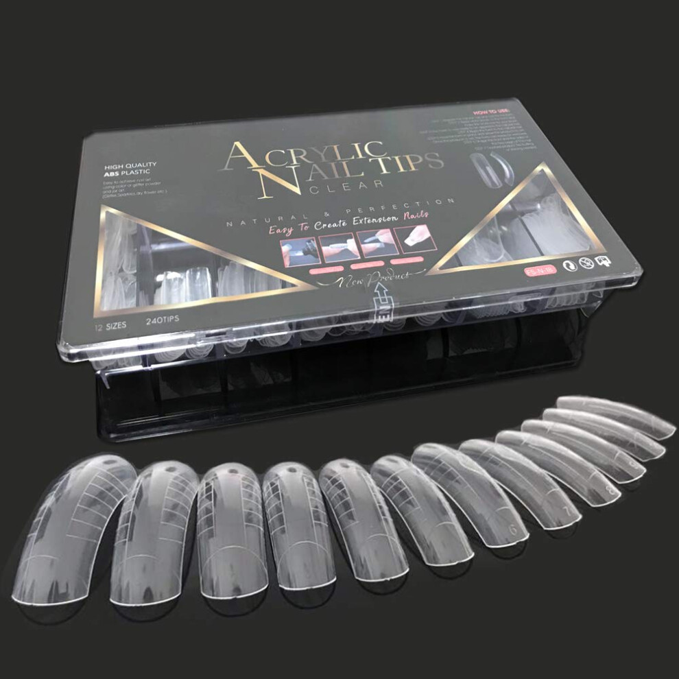 Liffly 240Pcs Dual Forms Nail Mold For Poly Gel Uv Gel 12 Size With Scale