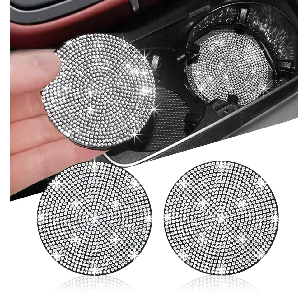 Nbtepem 2Pcs Bling Car Cup Holder Coaster 2.75 Inch Anti-Slip Shockproof Universal Fashion Coasters Insert Crystal Rhinestone Automotive Interior Acc 768497691032