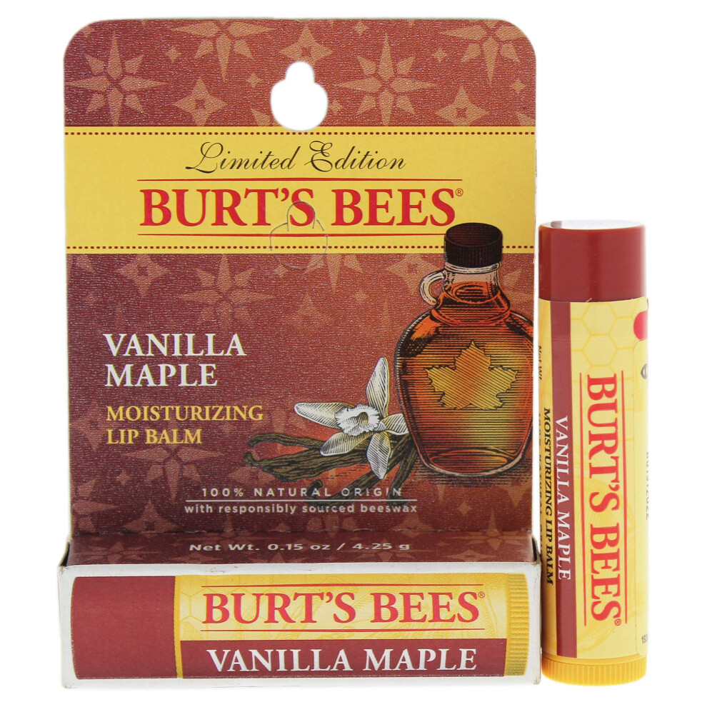 Burts Bees Vanilla Maple Moisturizing Lip Balm Blister For Unisex 0.15 oz Lip Balm-image-OPC-PCVBYTR-NEW