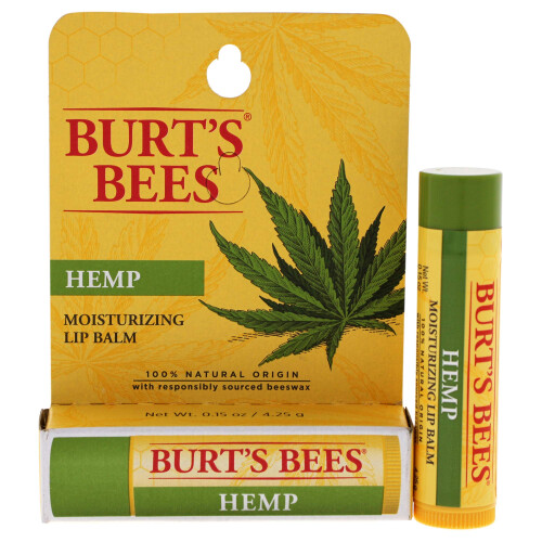 Burt's Bees Burts Bees 100% Φυσικό Λιπαρό Βάλσαμο Χειλιών, Έλαιο Κάνναβης με Κερί Μέλισσας, 0.15 Oz