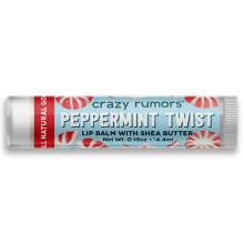 Balsamo per labbra Twist alla menta piperita Crazy Rumors. 100% naturale vegano a base vegetale prodotto negli Stati Uniti (confezione da 1)