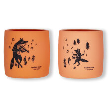 modern kroucen Sip Set Potravinrsk silikonov vodotesn mycka Mraznicka Bezpecn opakovane pouiteln kelmky Orange Fox Family Balen po 2 kus