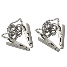 ZYAMY 2pcs Dental Bib Clips Metal Napkin Clip Chain Keep Your Napkin Securely Placed While Dining  Silver