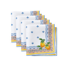 Elrene Home Fashions Capri Lemon Guardanapo Mediterrâneo, 17"x17", Conjunto de 4