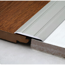 Matt Silver Door Threshold 2.7m CAS 25mm Self-Adhesive Grooved Vinyl Cover Strip