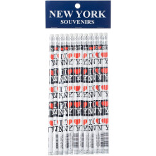 Artisan Owl     offiziell lizenzierte Bleistifte    I Love NY        wei   e und schwarze New York-Souvenirs     12er-Pack