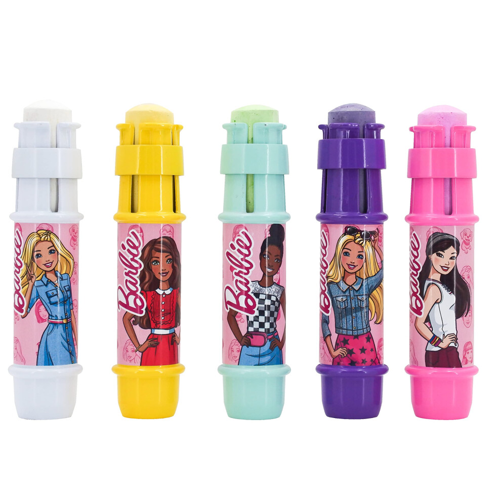 Sunny Days Entertainment Porte-craies g   ants Barbie | 5 b   tons de craie avec supports pour enfants | Jouets d'ext   rieur Barbie