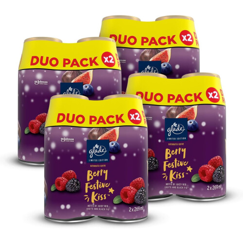 Glade 8 x Glade Automatic Spray Refill 269ml - Berry Festive Kiss
