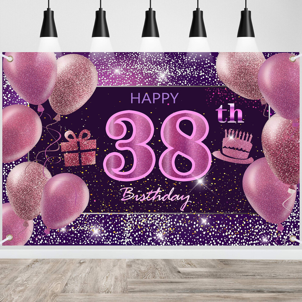 Imisi Happy Birthday Banner Rosa Dekorationen F R Eine Party Geburtstagshintergrund F R Frauen Dekorationen Zum 38. Geburtstag F R M Dchen-image