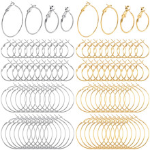 PAGOW 96 stks hoepel oorbellen vinden hypoallergene legering ronde oorbel hoepels voor sieraden maken open kralen DIY oorbellen ambachtelijke kunst a